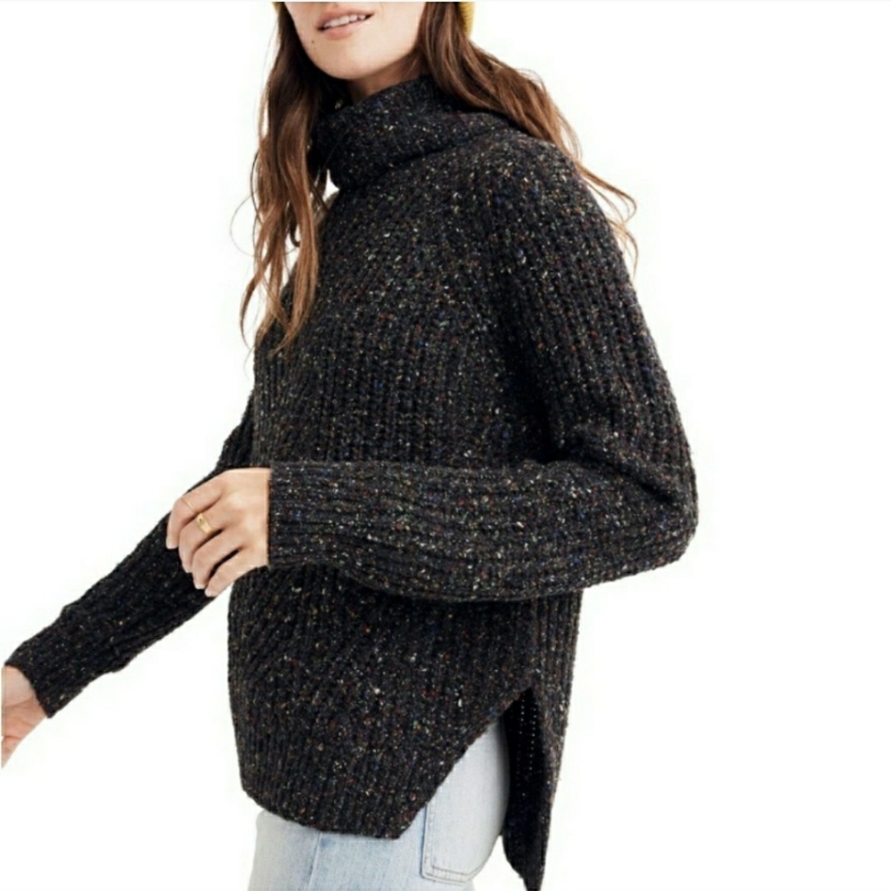 MADEWELL black chunky confetti sweater